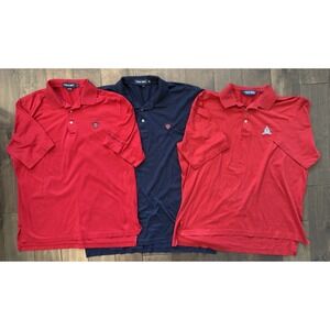 Lot Of 3 Vintage Polo Golf Shirt Mens Sizes XL/L Ralph Lauren Shield Crest Badge